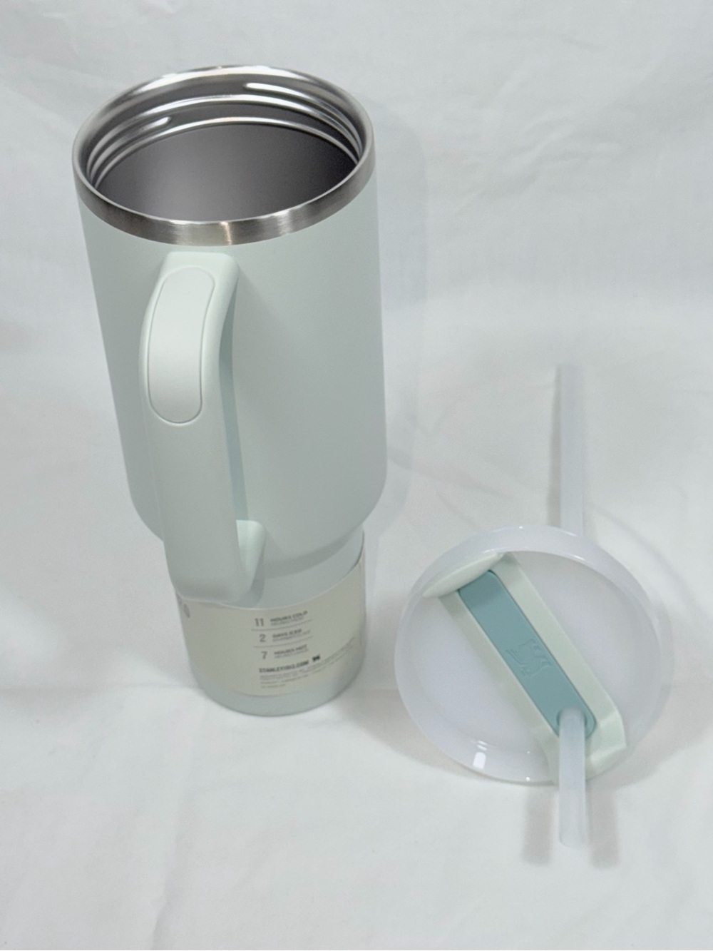 NWT Stanley Quencher H2.0 FlowState 40oz Tumbler Mist Mint Green Cup Water Bottl - Picture 4 of 6
